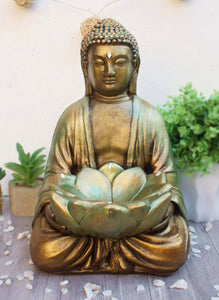Buda Flor de Loto Grande - Tranquilidad y Abundancia