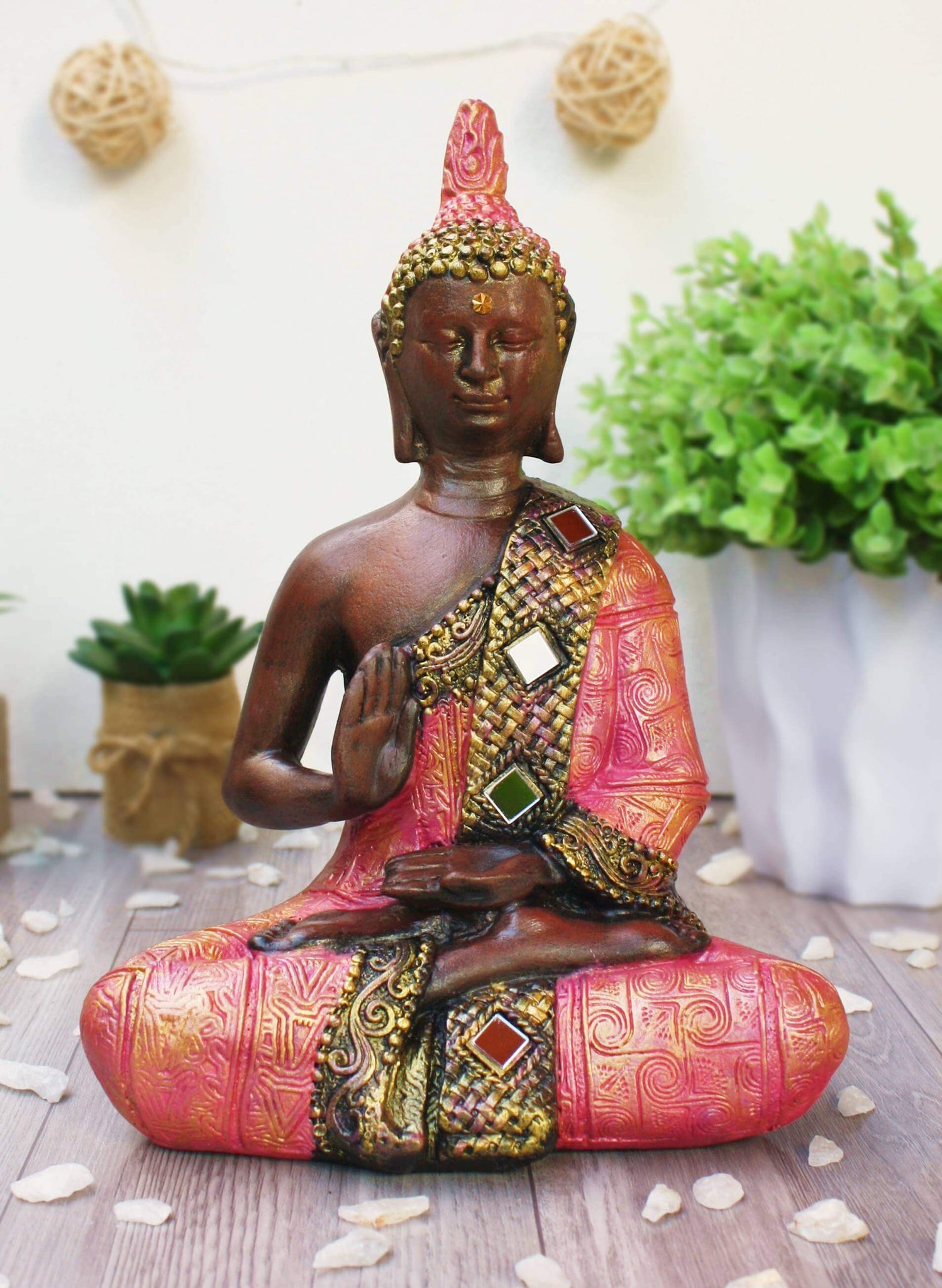 Buda Protección y Bendición - Rosa (25cm)