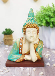Busto Buda Pensante - Verde Agua