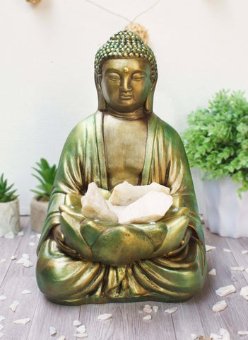 Buda Flor de Loto Grande - Tranquilidad y Abundancia